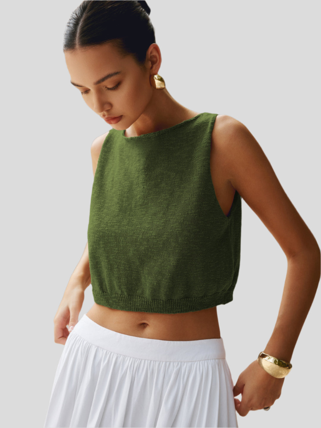 Sleeveless ribbed crop top