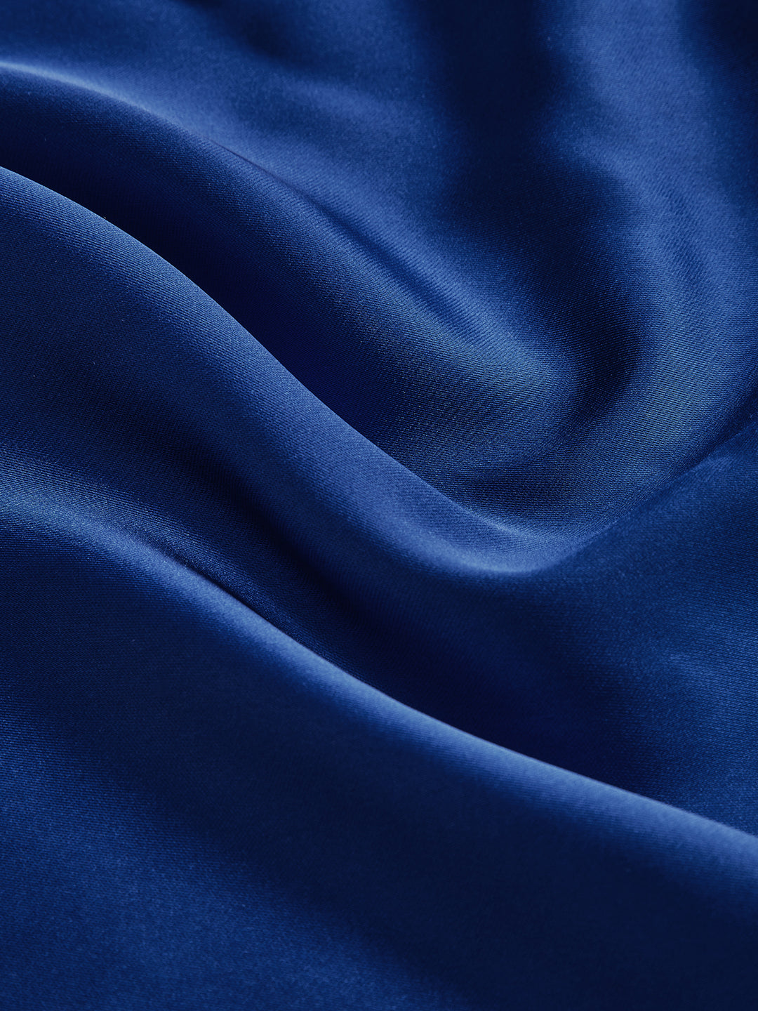 Blue satin top with bow straps and cutout