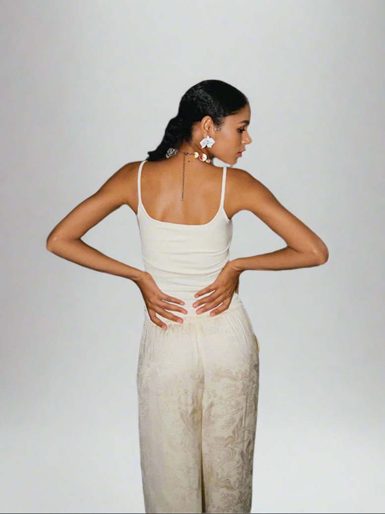 Ribbed spaghetti strap top