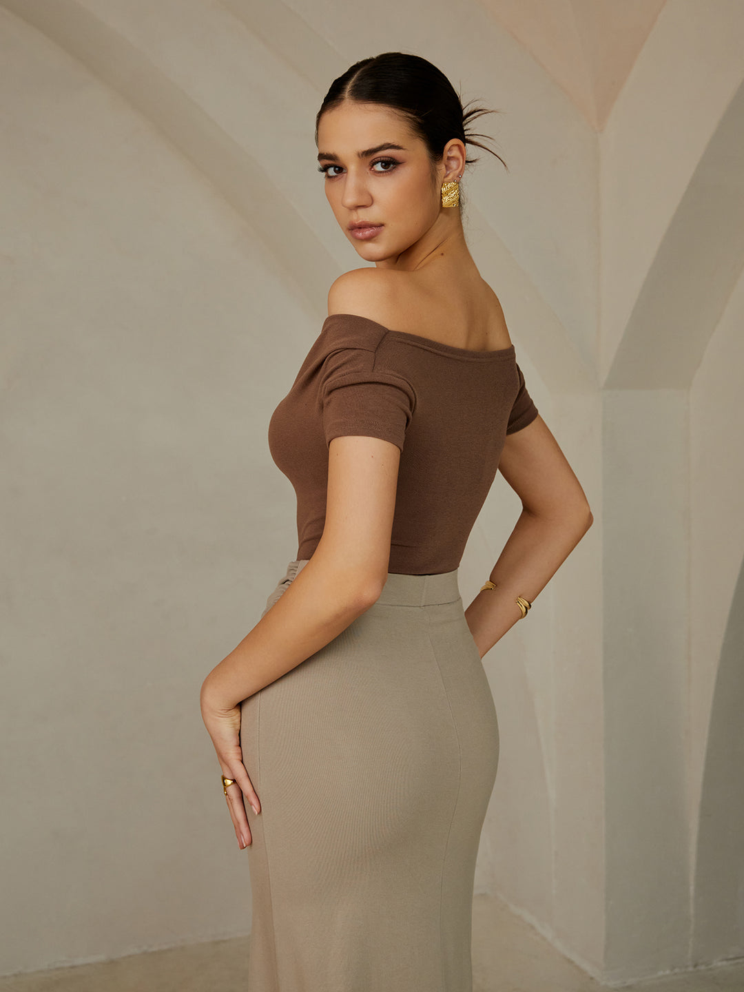 Off-the-shoulder crop top