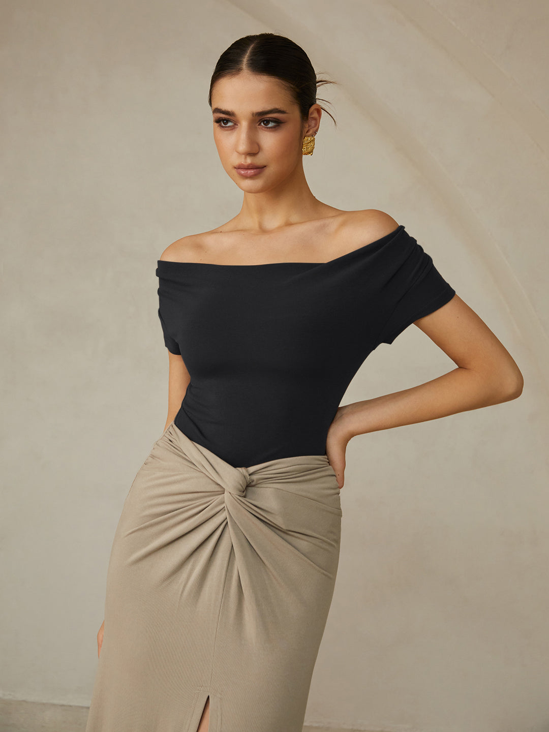 Off-the-shoulder crop top