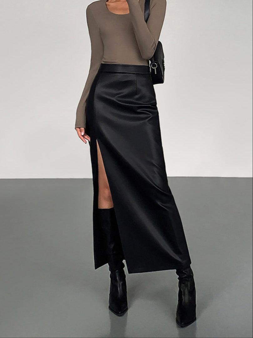 High slit long skirt