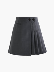 Dark gray pleated mini dress