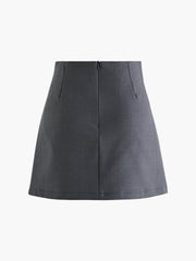 Dark gray pleated mini dress