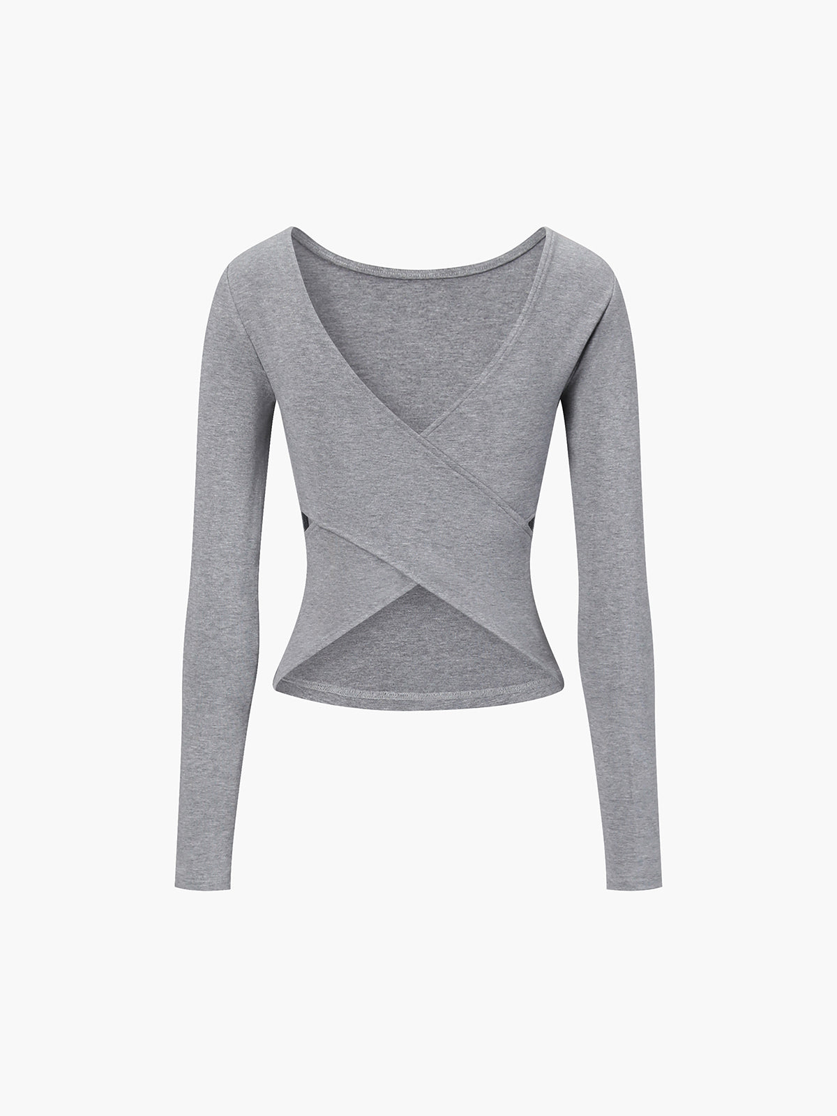 Fitted top with long sleeves and round neck