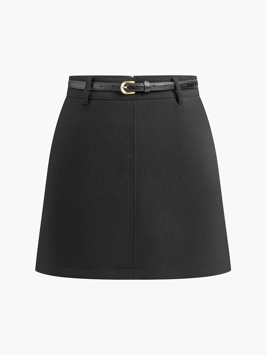 High-waisted flared mini skirt