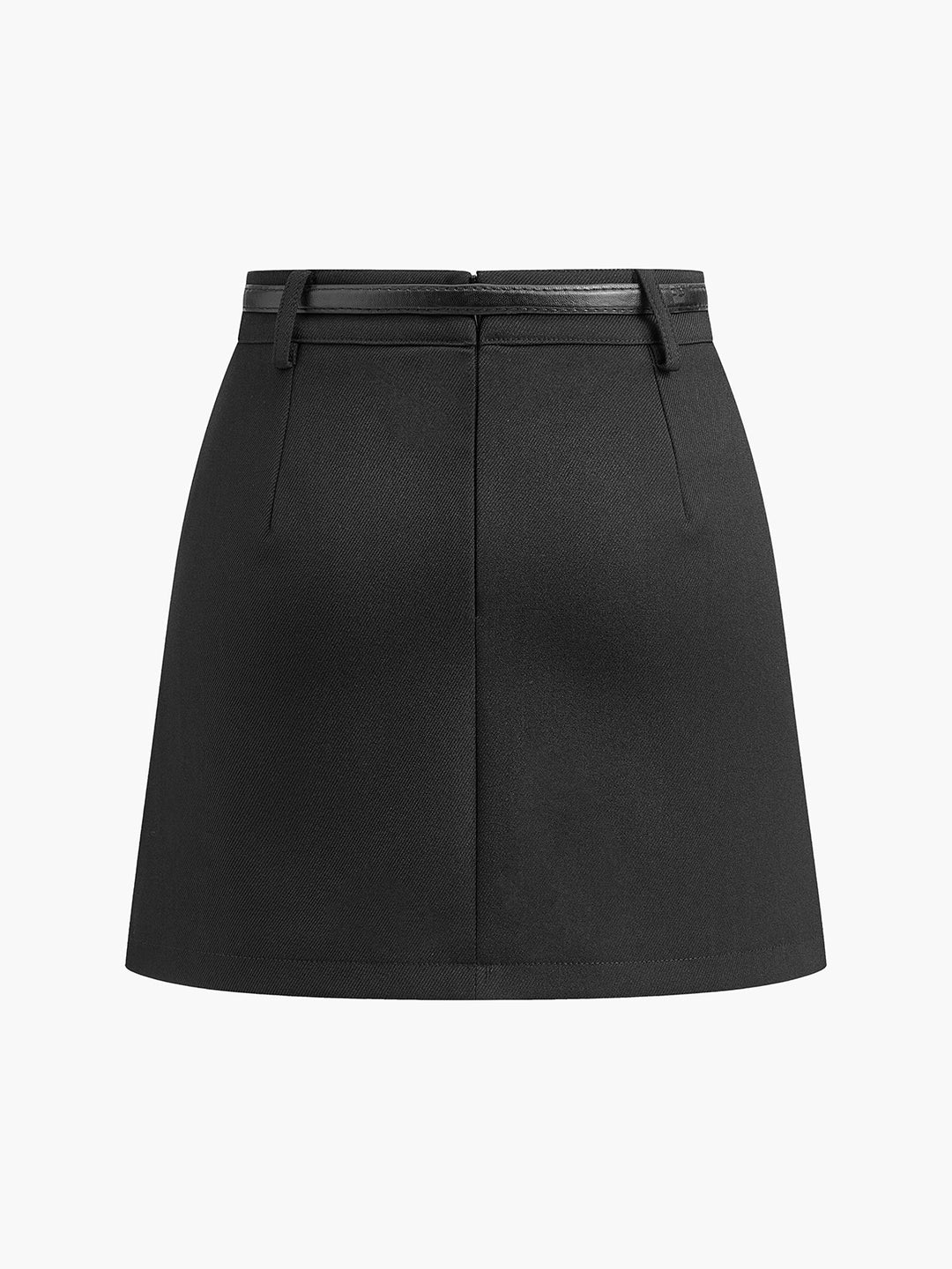 High-waisted flared mini skirt