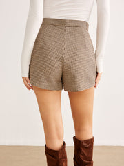 Houndstooth plaid shorts