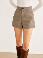 Houndstooth plaid shorts