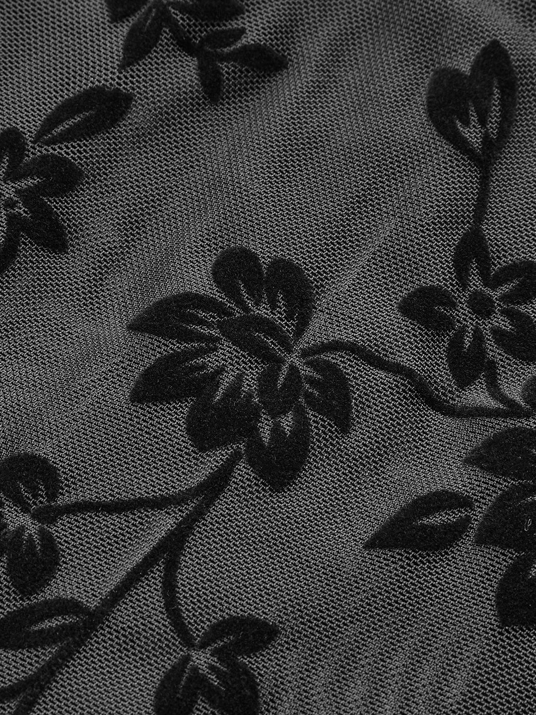 Black floral mesh corset