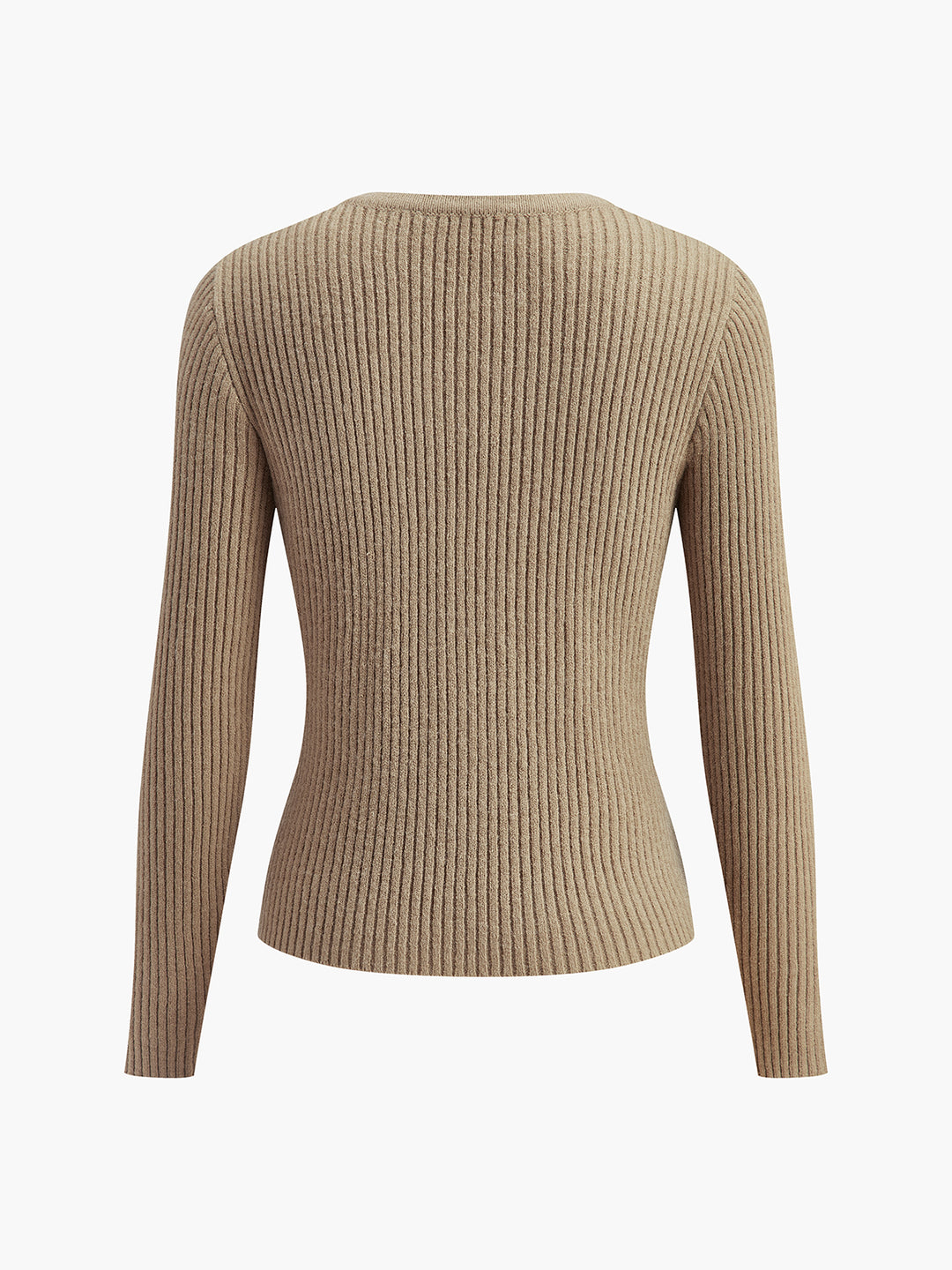 Ribbed cardigan with pearl buttons