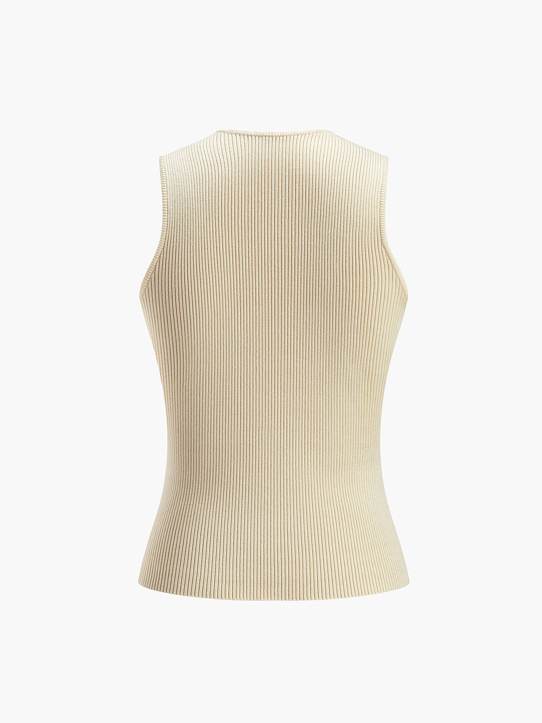 Fitted ribbed top with high neckline