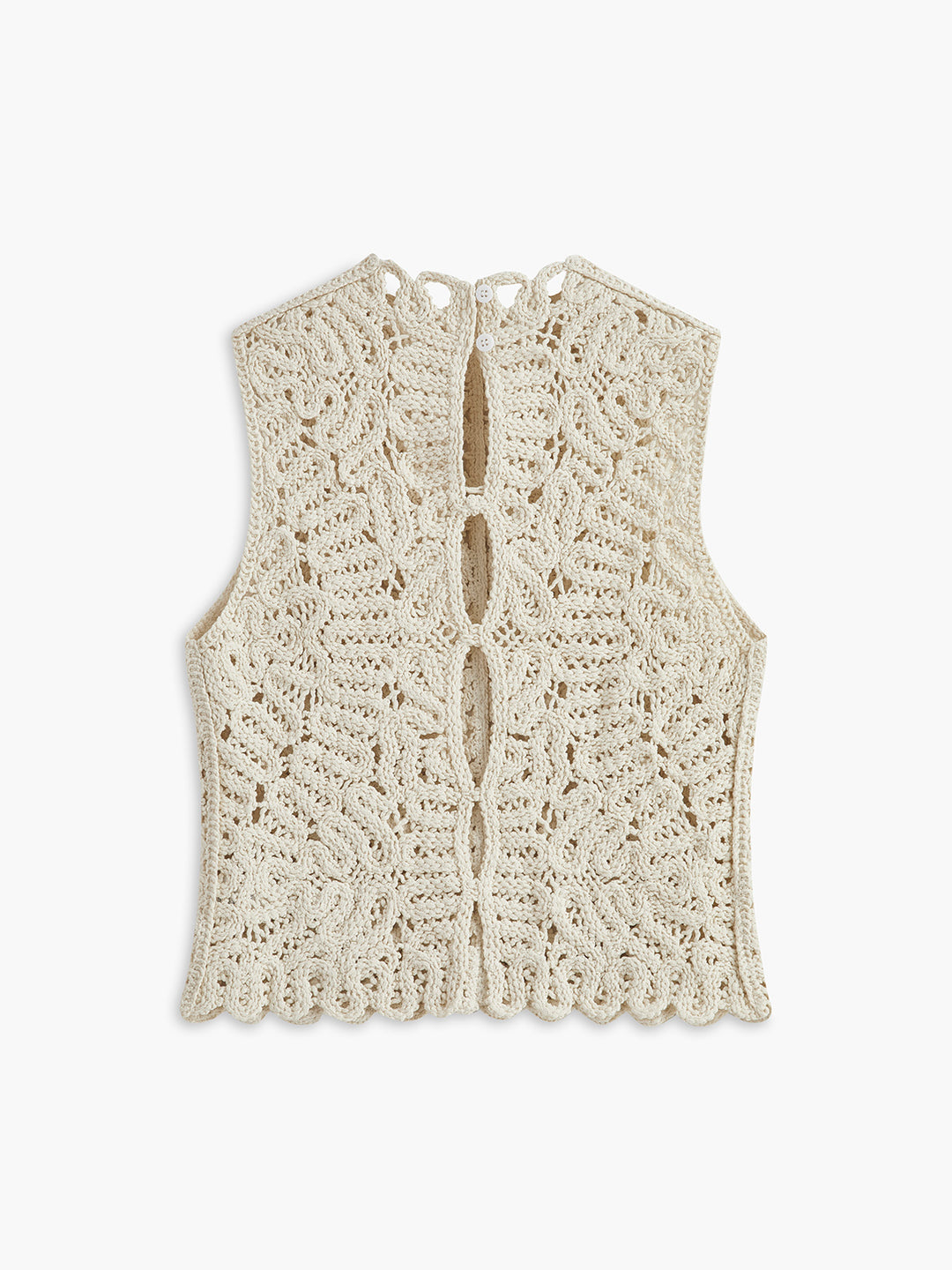 Sleeveless crochet lace top