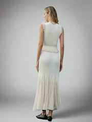 Luxurious pleated long skirt