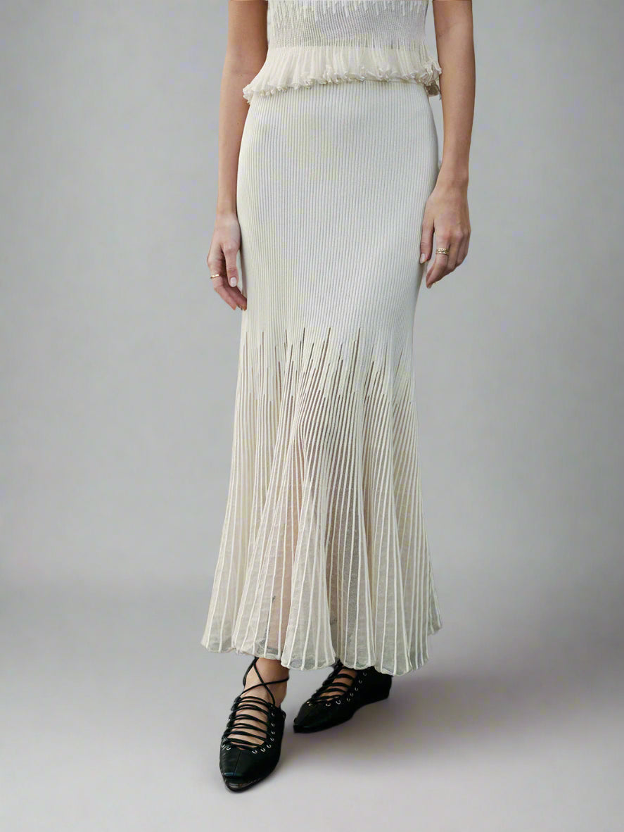Luxurious pleated long skirt