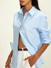 Striped button-down shirt