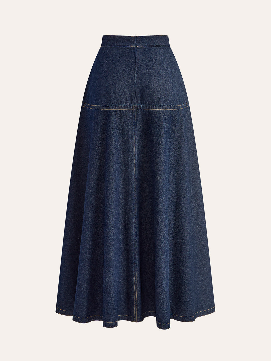 Long dark blue denim skirt