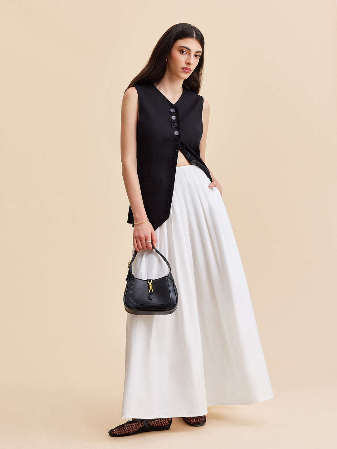 Long ivory grace skirt