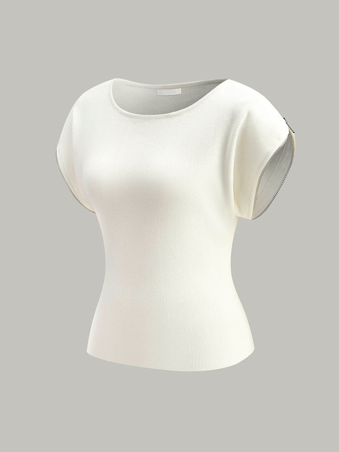 White mesh top with puffed sleeves