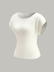 White mesh top with puffed sleeves
