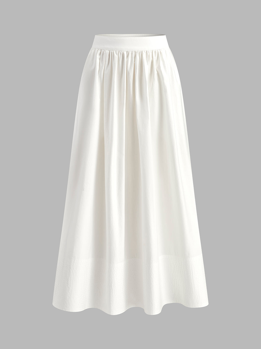 White flared long skirt