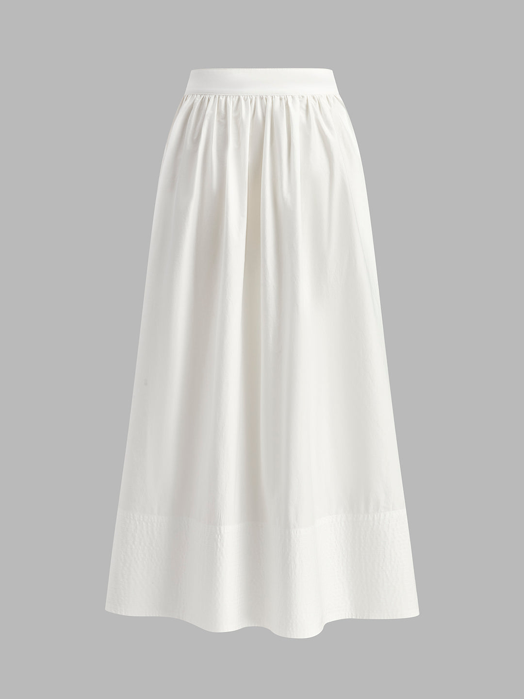 White flared long skirt