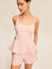 Pastel pink top and shorts set