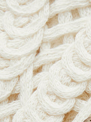 Cream-colored crochet cardigan with floral pattern