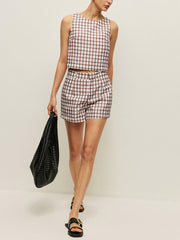 Plaid set with top and shorts