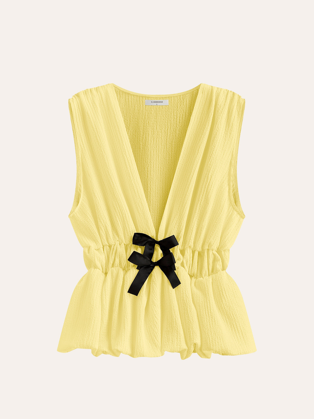 Draped top with bow