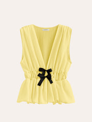 Draped top with bow