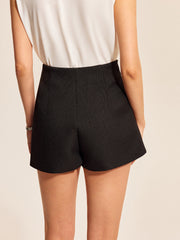 Black structured city shorts
