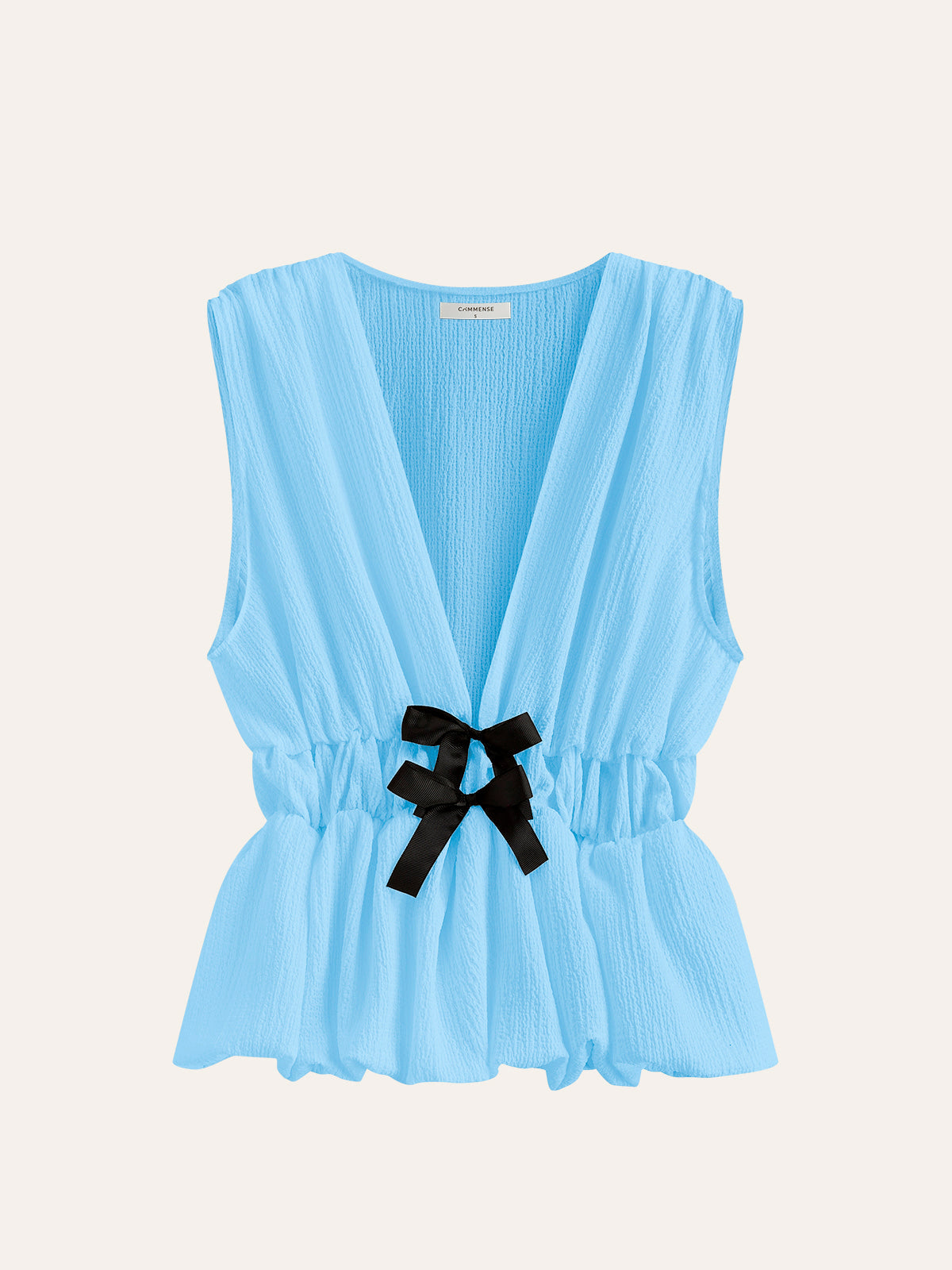 Draped top with bow