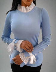 Långärmad blus med eleganta sömmar