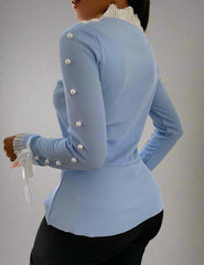 Långärmad blus med eleganta sömmar