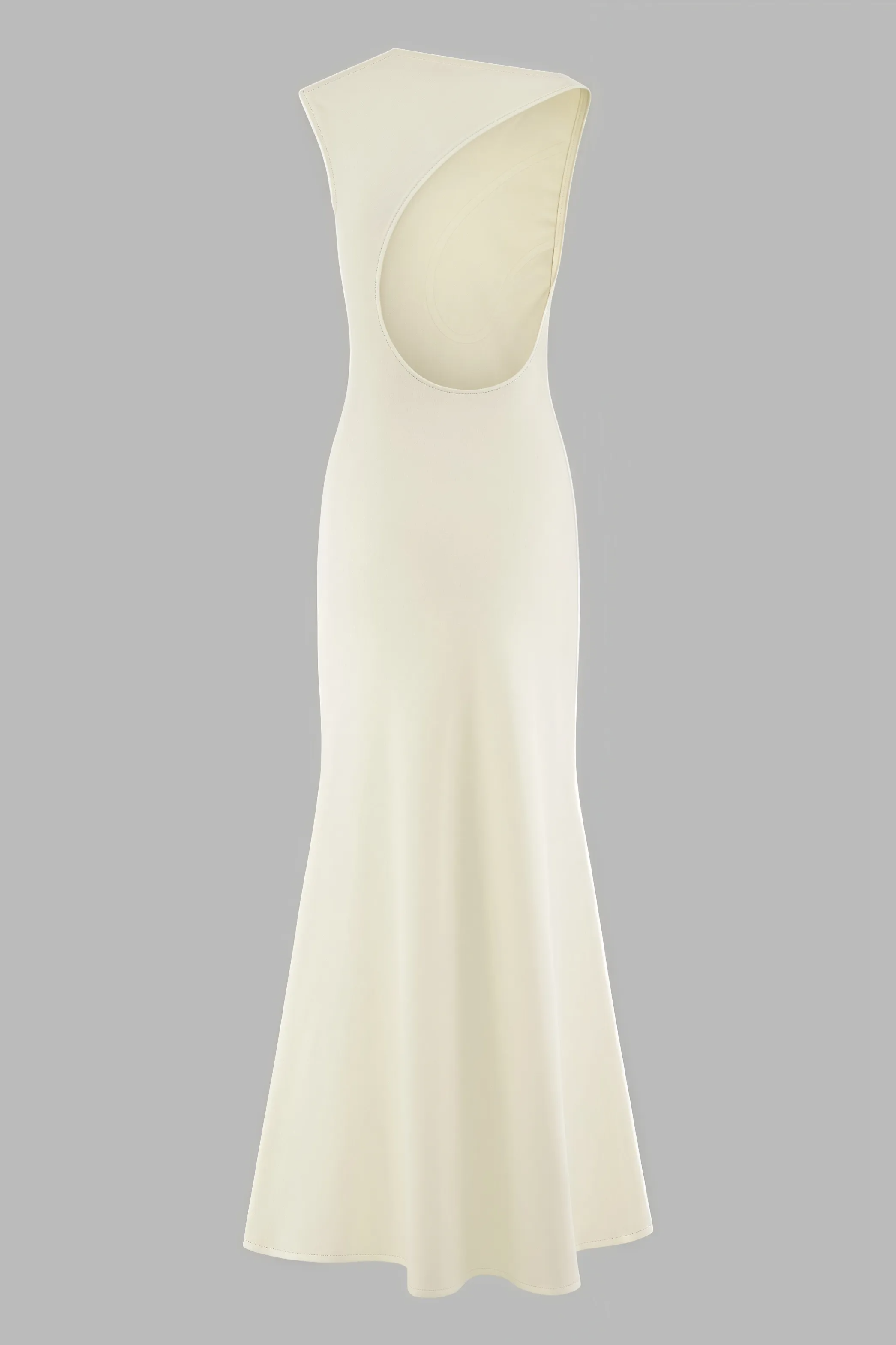 Cream sleeveless maxi dress with high neck