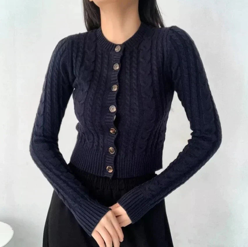 Twisted stickad blus