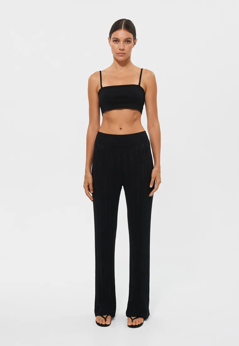 Wide and soft ribbed pants