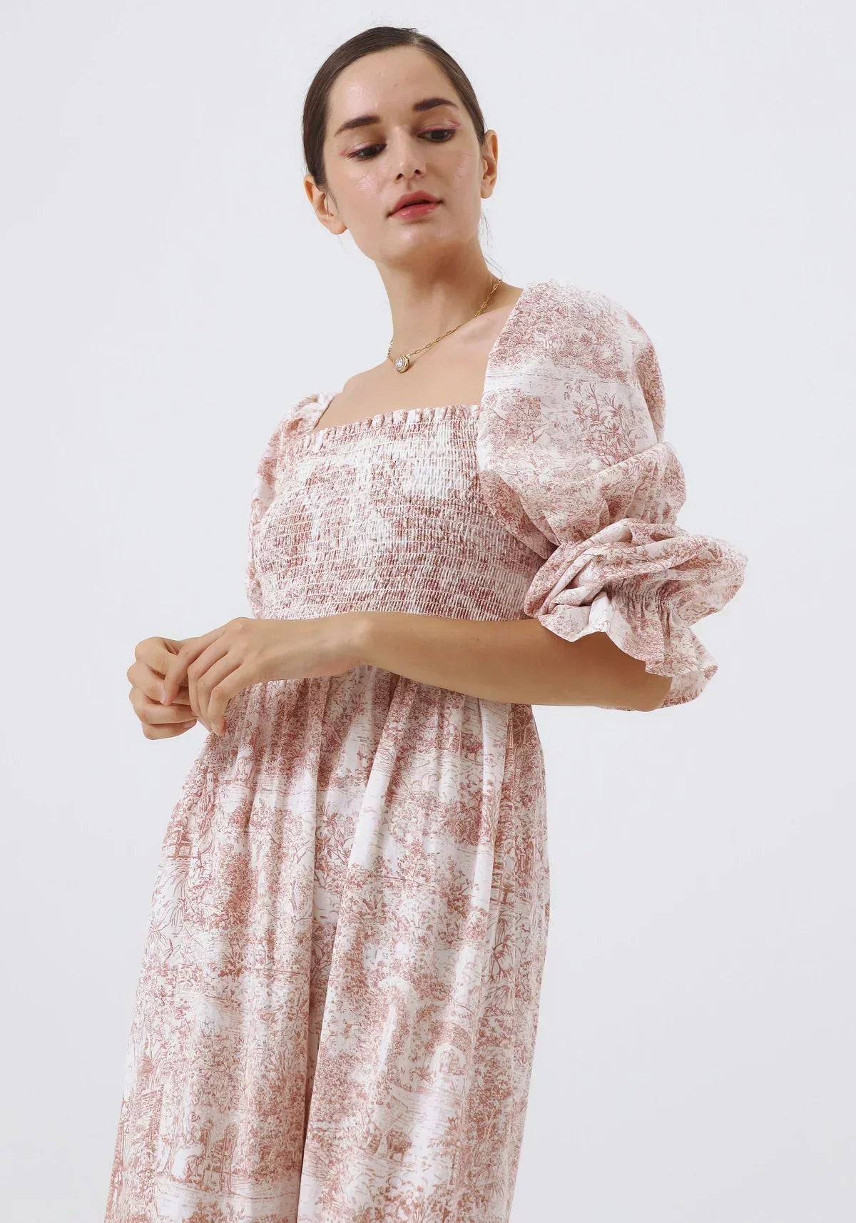 Lång klänning  korsett med klockärmar