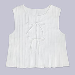 Subtil väst i bomull med snörning