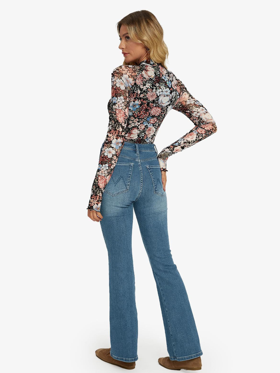 Tryckt skjorta med långärmad tumhål