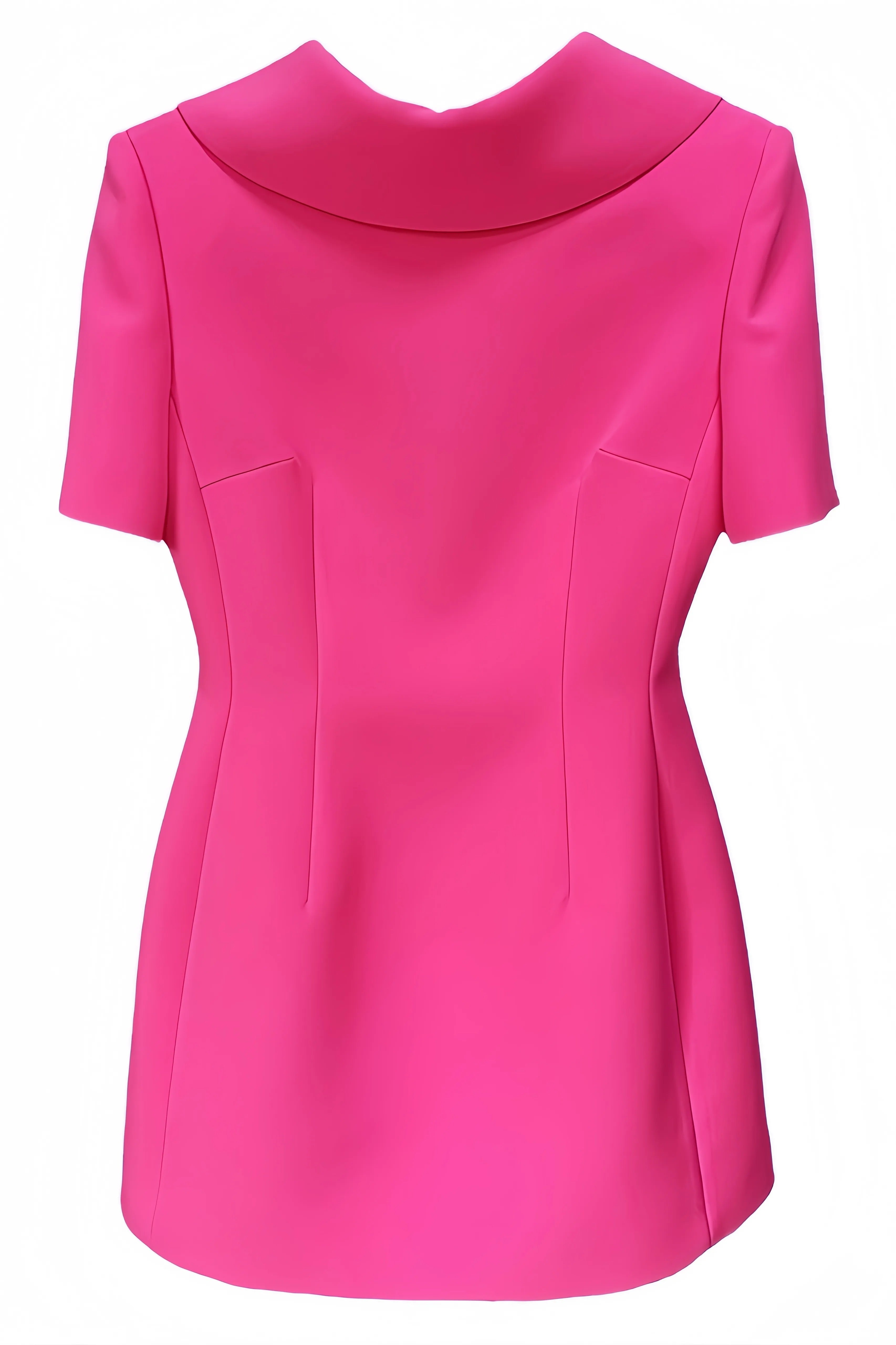 Hot pink high neck mini dress