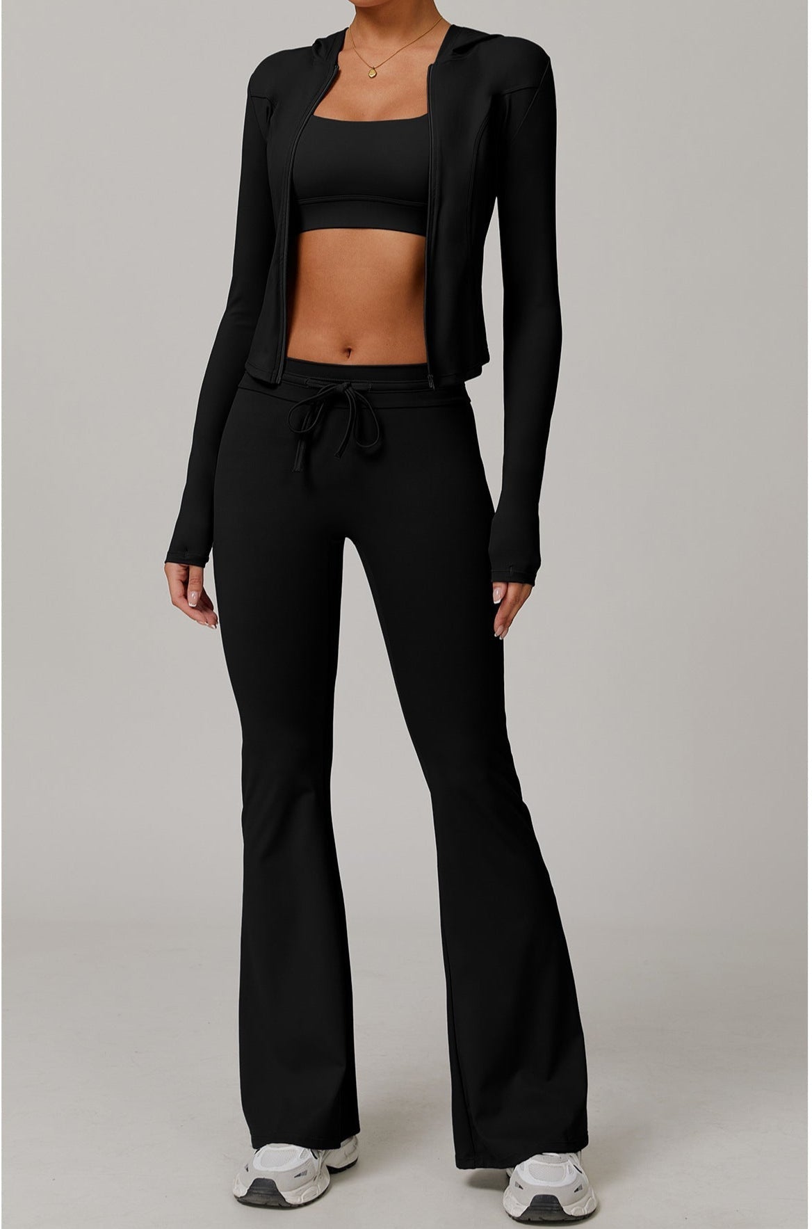 Sports set with vest, top and pants