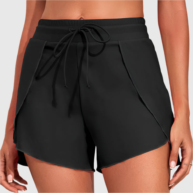 Sporty shorts with a wrap look