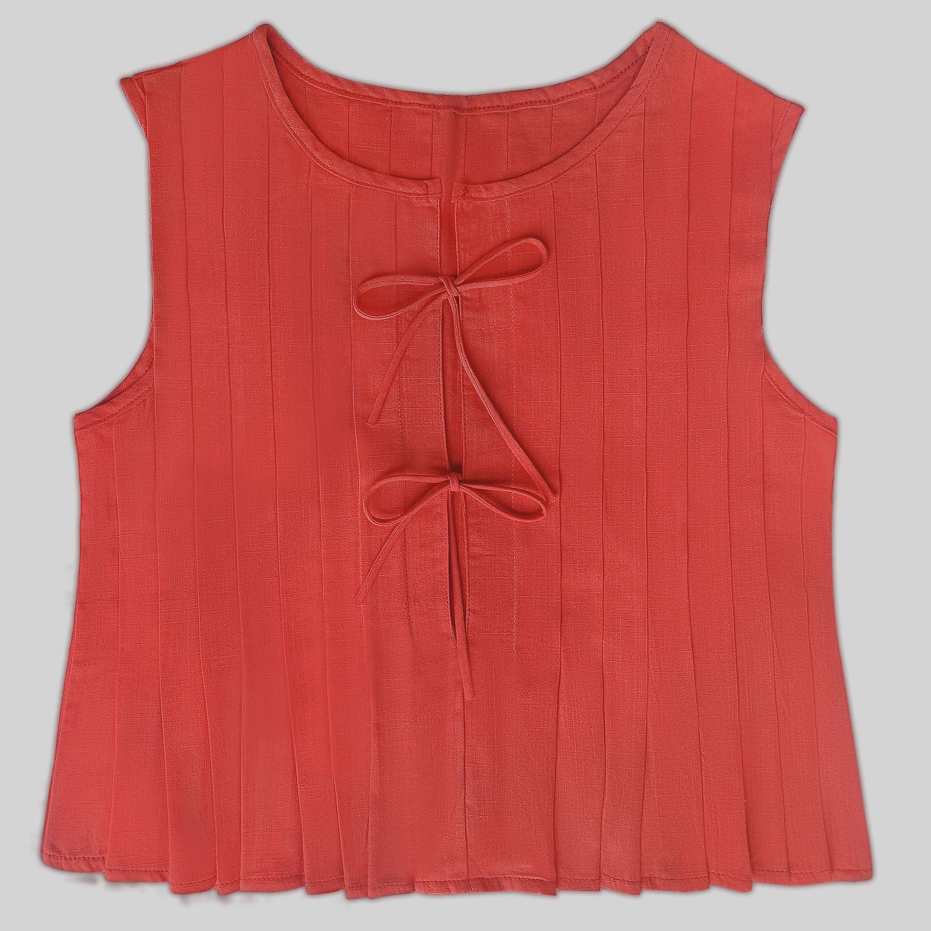 Subtil väst i bomull med snörning