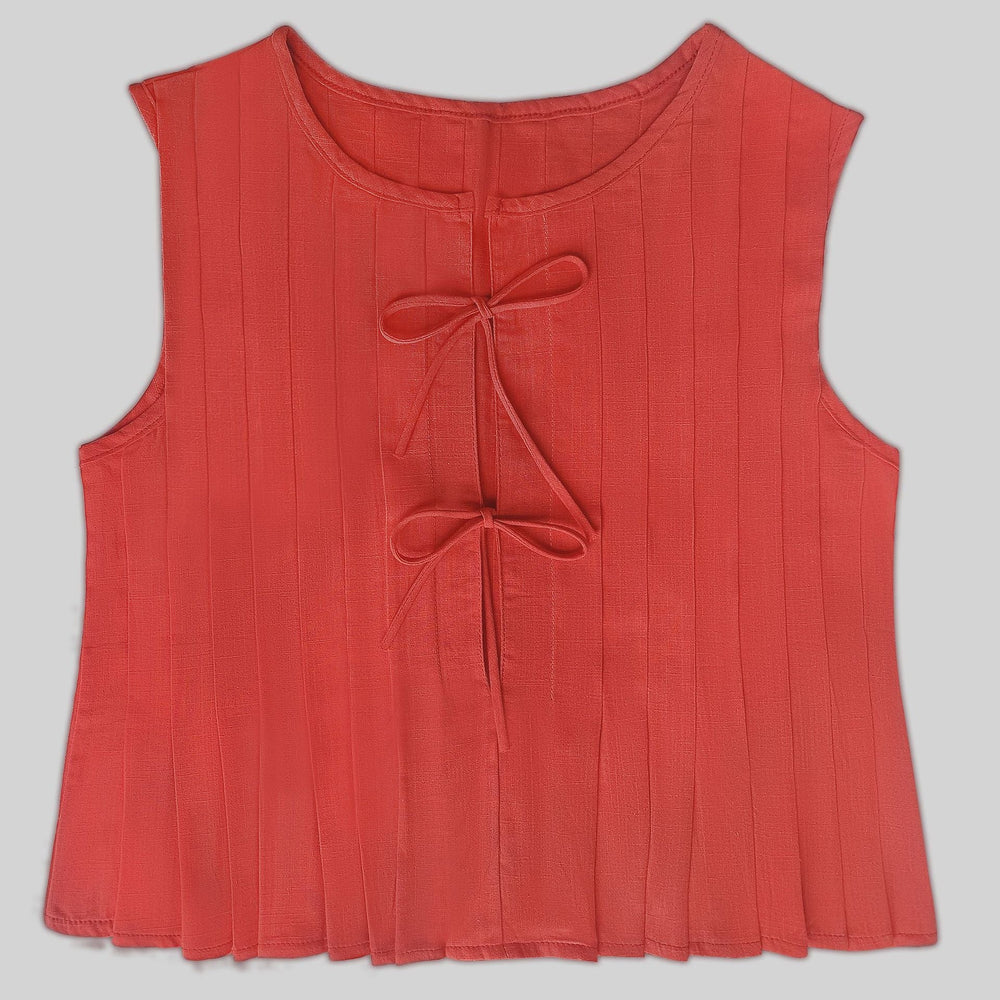 Subtil väst i bomull med snörning