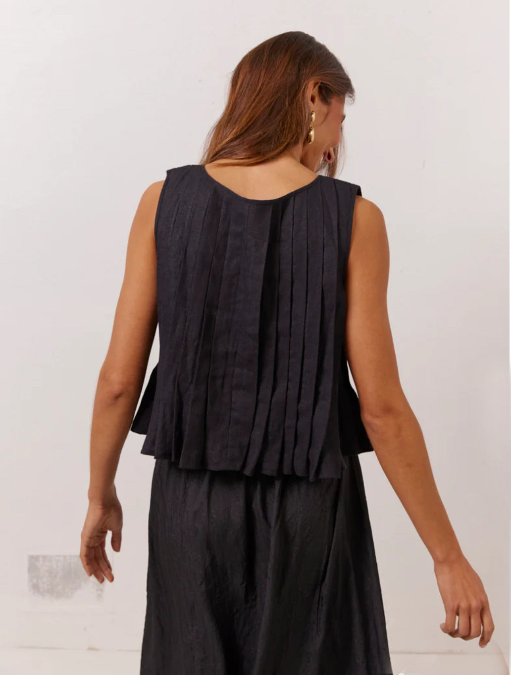 Subtil väst i bomull med snörning