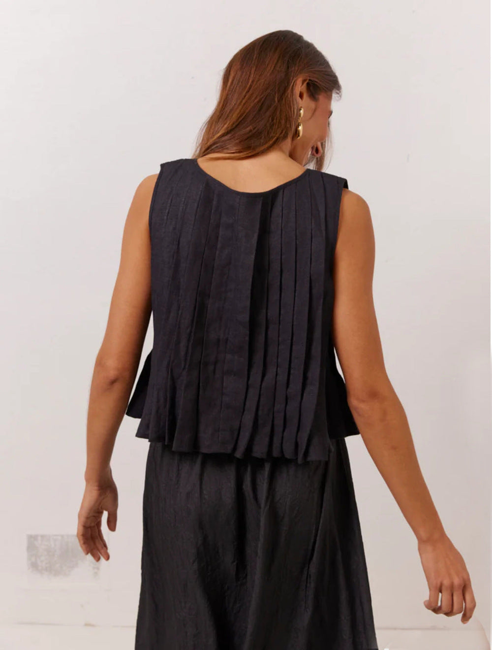 Subtil väst i bomull med snörning