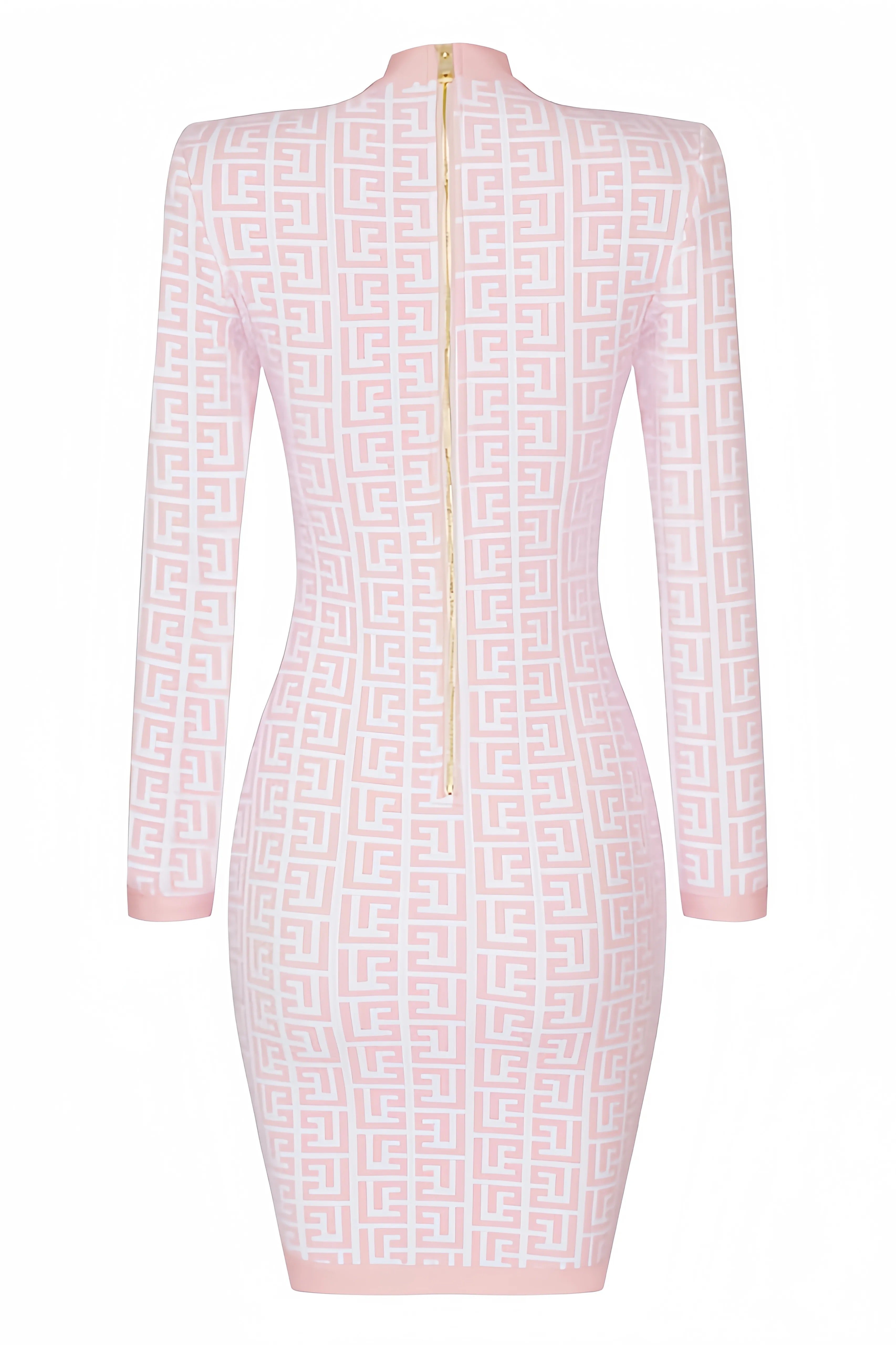Light pink bodycon dress with graphic pattern