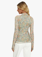 Tryckt skjorta med långärmad tumhål